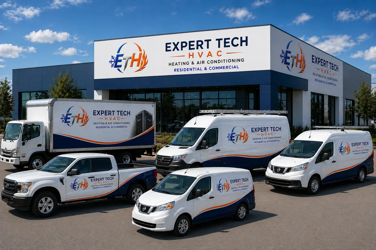 Expert Tech HVAC branded service fleet